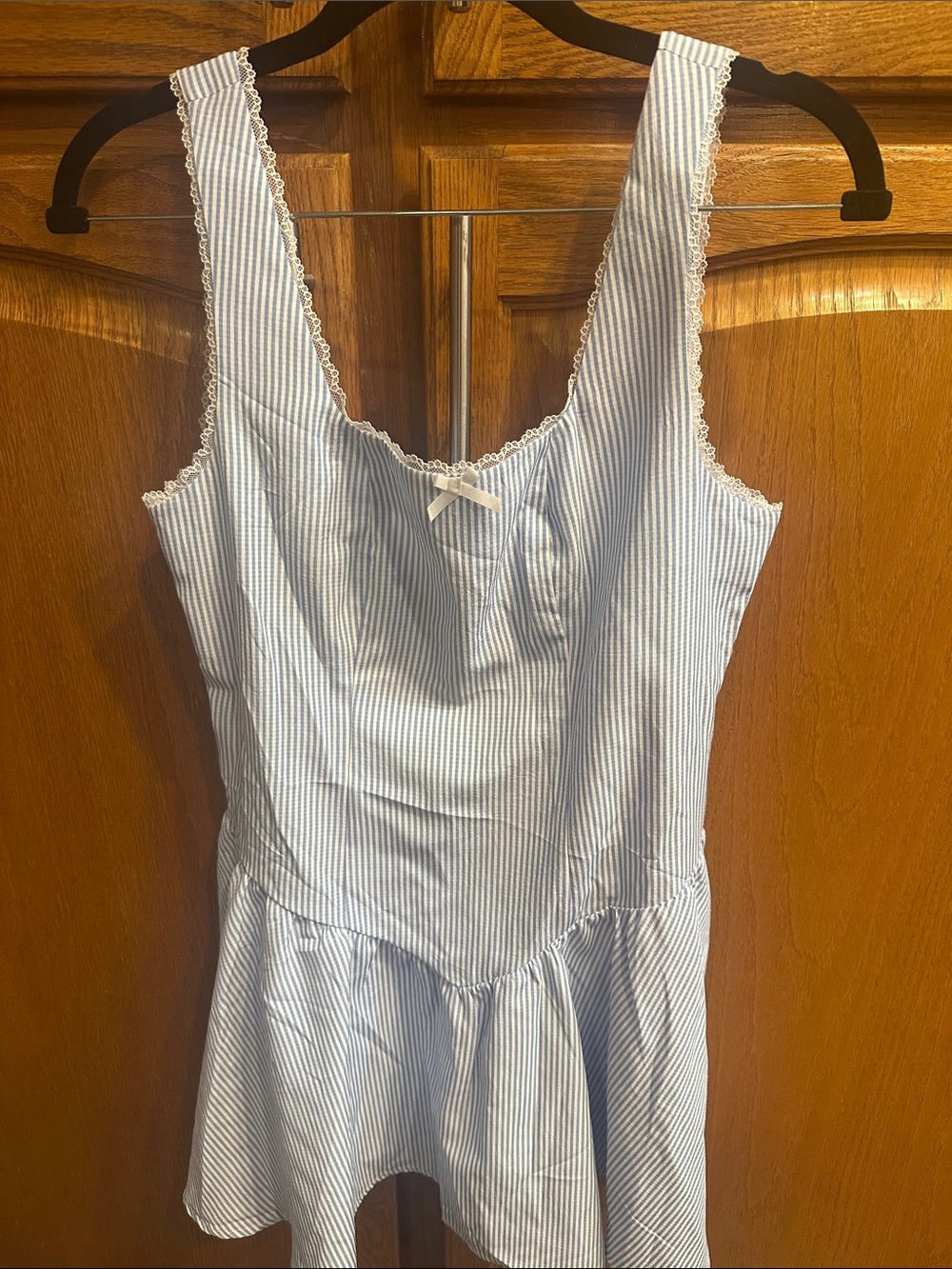 Blue and White Striped Dress